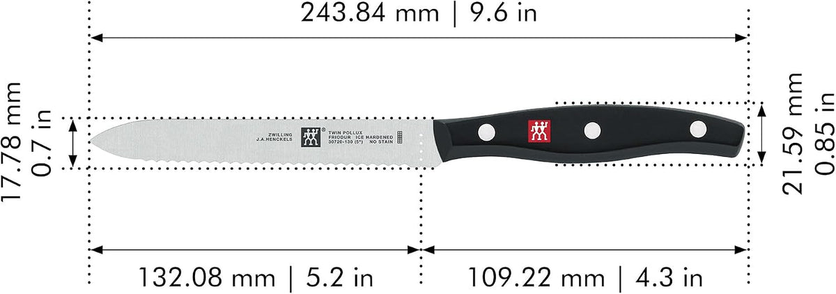 Twin Signature 5-inch Utility Knife, Razor-Sharp, Made in Company-Owned German Factory with Special Formula Steel perfected for almost 300 Years, Dishwasher Safe