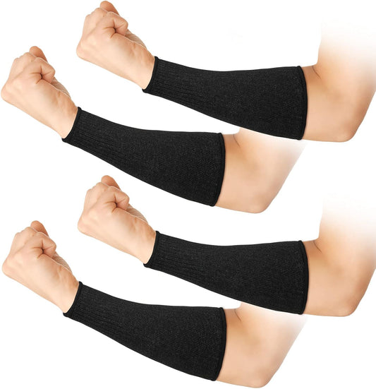 2 Pairs Cut Resistant Sleeve Level 5, 9.45 x 4.72 Inches, Black | Arm Protection Safety Protective Sleeves, Arm Protectors for Men Women