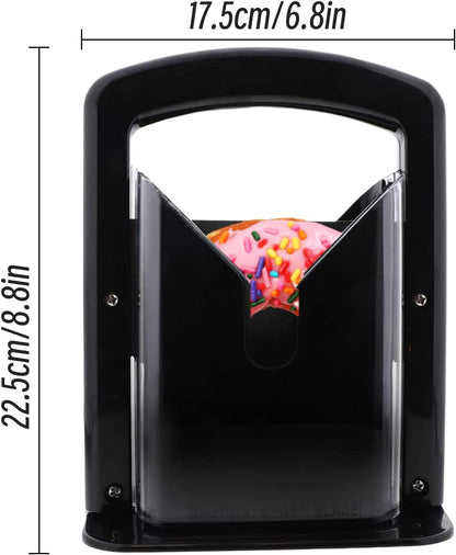 Bagel Slicer, Perfect for Bagels, Safe Grip, Safety Shield, Bagel Cutter Stainless Steel, Universal Slicer (Black)