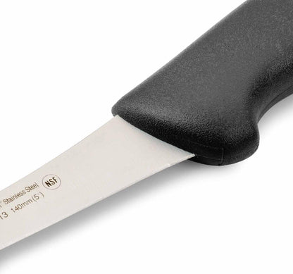 Boning Knife 5 Inch Nitrum Stainless Steel and 140 mm blade. Professional Butcher Knife to Slice Bones from Meat. Ergonomic Polypropylene Handle. Series 2900. Color Black.