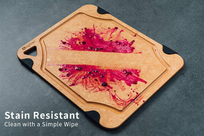 Cutting Board, Wood Fiber Cutting Board for Kitchen, Non-Slip Kitchen Wood Chopping Board, Reversible, Eco-Friendly, Natural Wood Fiber, Medium Cutting Board, 14.5 x 11-inch, Natural Slate