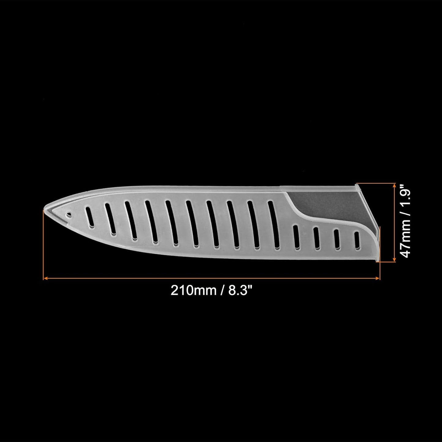 PP Safety Knife Cover Sleeves for 8" Ceramic Knife, 2 Pack Knives Edge Guard Blade Protector Universal Knife Sheath for Kitchen, White
