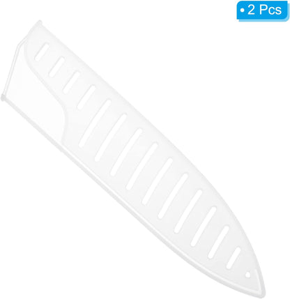 PP Safety Knife Cover Sleeves for 8" Ceramic Knife, 2 Pack Knives Edge Guard Blade Protector Universal Knife Sheath for Kitchen, White