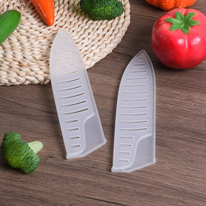 PP Safety Knife Cover Sleeves for 8" Ceramic Knife, 2 Pack Knives Edge Guard Blade Protector Universal Knife Sheath for Kitchen, White