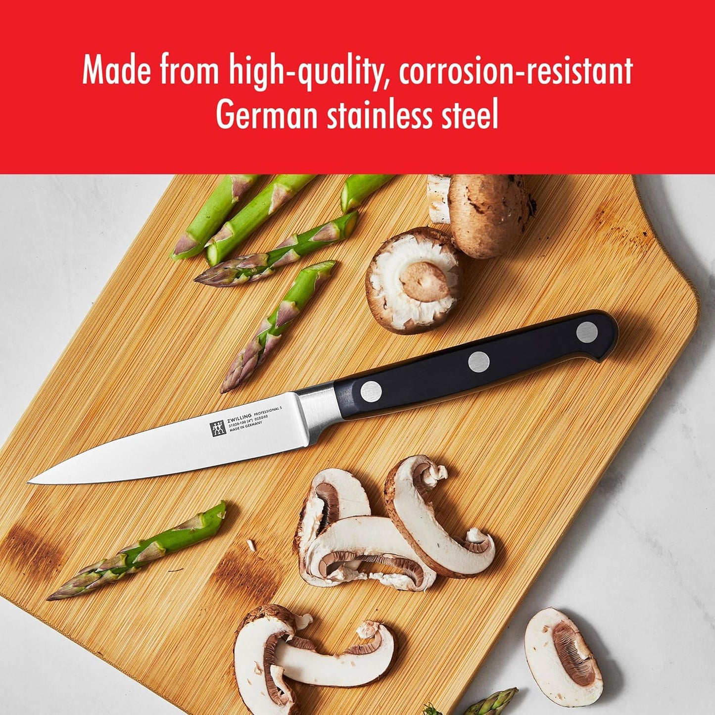 Professional S 4-inch Razor-Sharp German Paring Knife, Made in Company-Owned German Factory with Special Formula Steel perfected for almost 300 Years, Dishwasher Safe