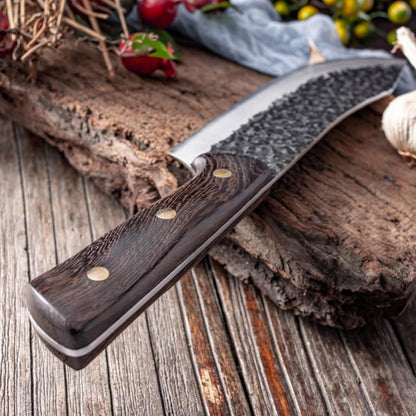 Butcher Cleaver Knife Set, 2 PCS Razor Sharp Chef Knife Japanese HC Stainless Steel and Viking Knife with Leather Sheath, Chopper Butcher Meat Knife for Home Cooking Outdoor BBQ Camping Gift Idea