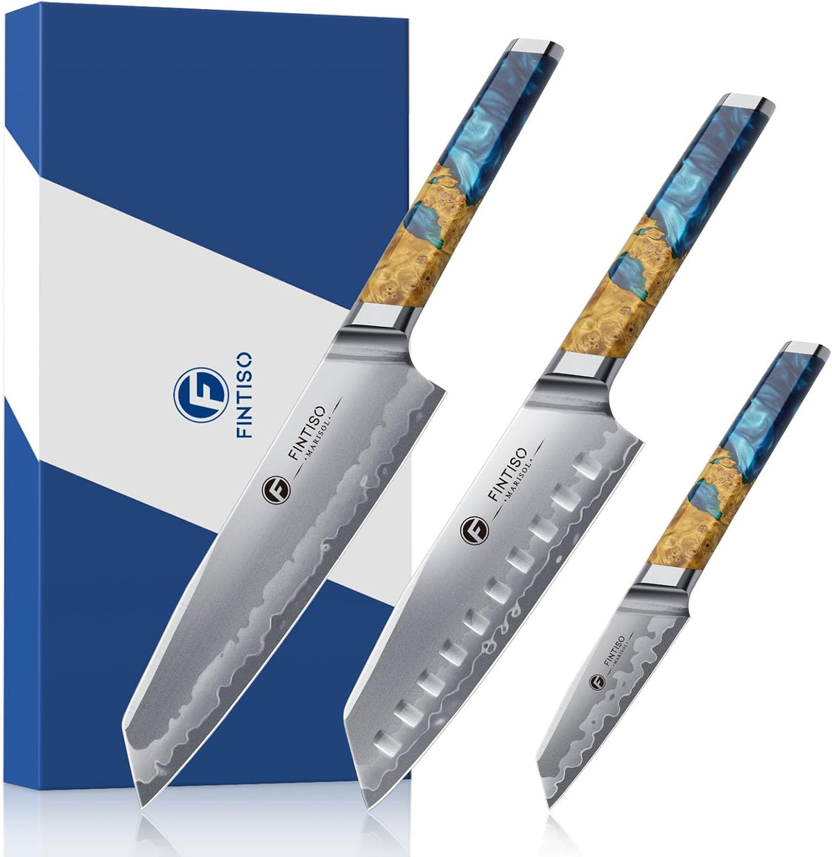 3PCS Japanese Knife Set, S35VN Powder Steel Core Chef Knives