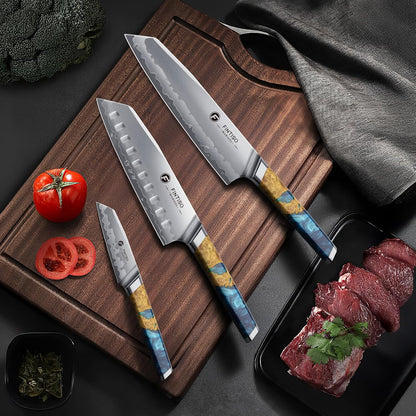 3PCS Japanese Knife Set, S35VN Powder Steel Core Chef Knives
