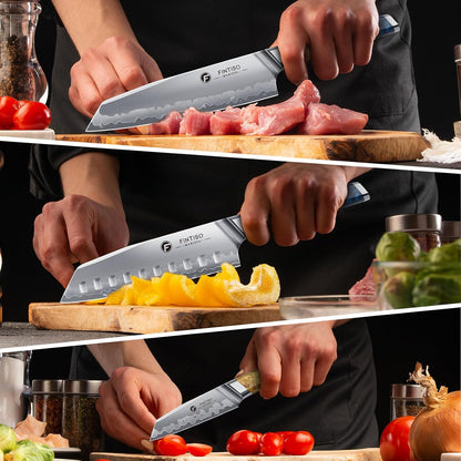 3PCS Japanese Knife Set, S35VN Powder Steel Core Chef Knives
