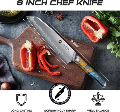 3PCS Japanese Knife Set, S35VN Powder Steel Core Chef Knives