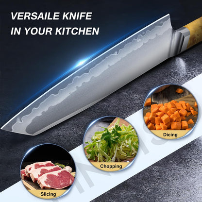 3PCS Japanese Knife Set, S35VN Powder Steel Core Chef Knives