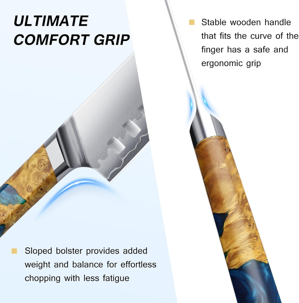 3PCS Japanese Knife Set, S35VN Powder Steel Core Chef Knives
