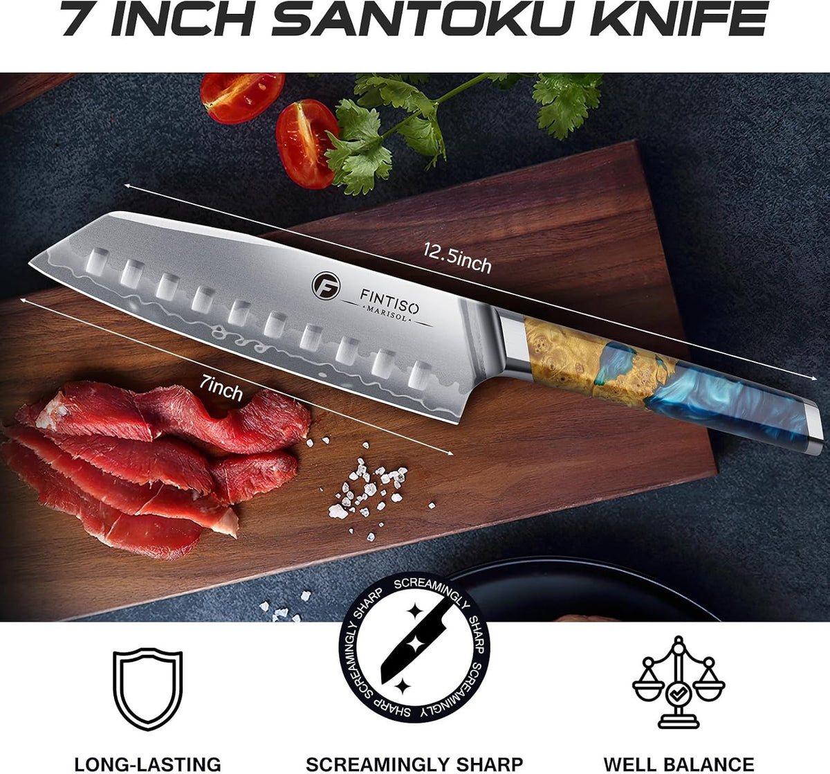 3PCS Japanese Knife Set, S35VN Powder Steel Core Chef Knives