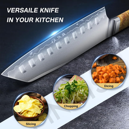 3PCS Japanese Knife Set, S35VN Powder Steel Core Chef Knives