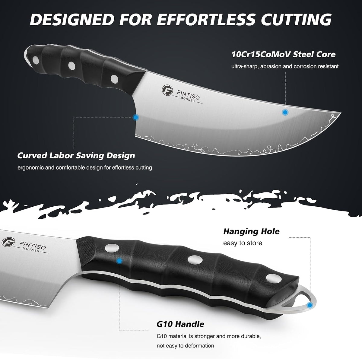 3PCS Japanese Knife Set, S35VN Powder Steel Core Chef Knives