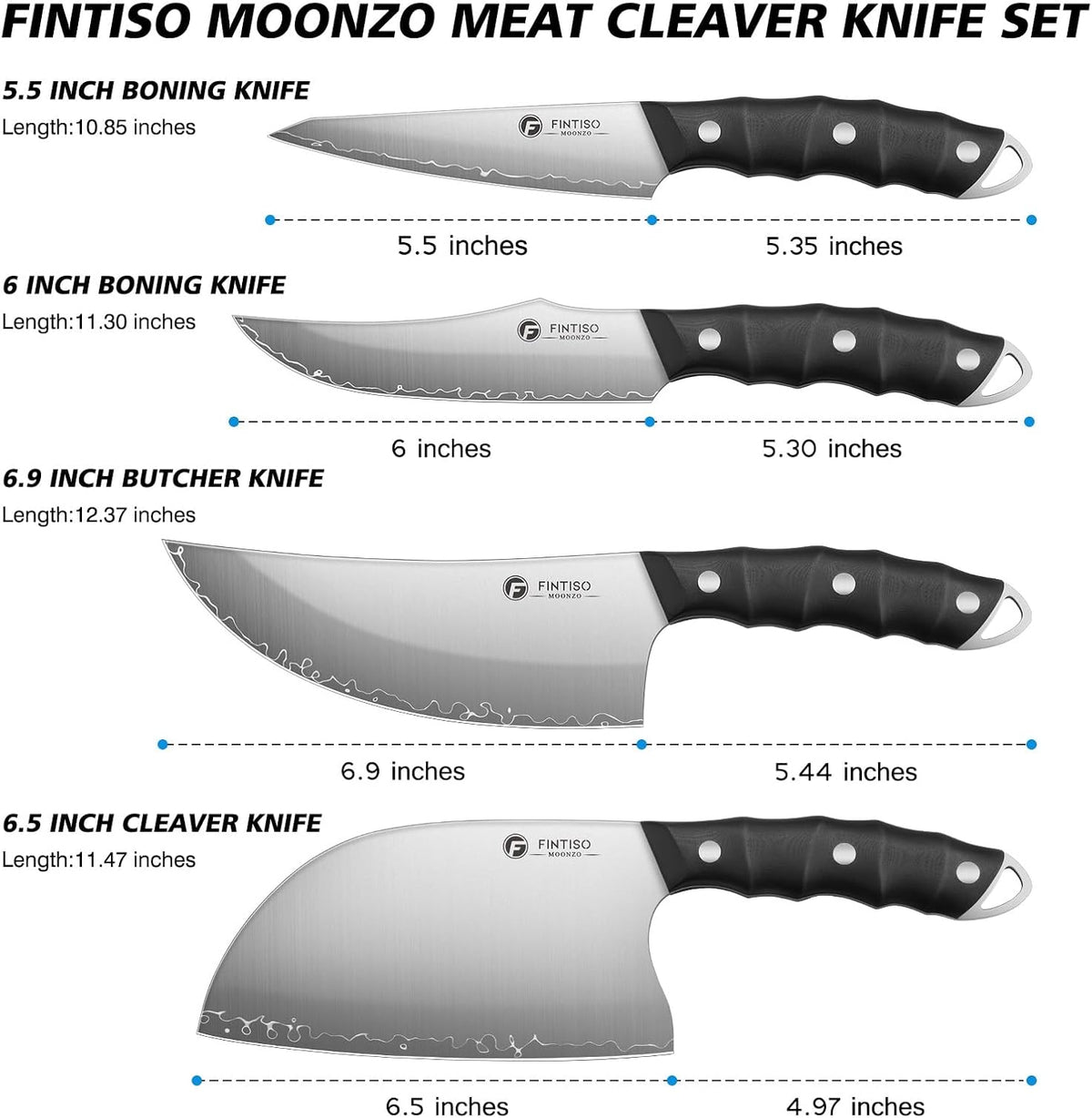 3PCS Japanese Knife Set, S35VN Powder Steel Core Chef Knives