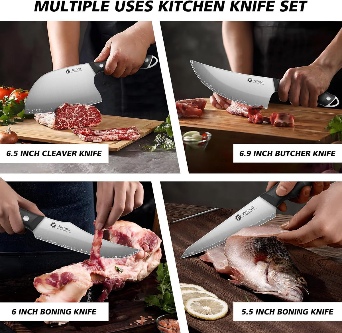 3PCS Japanese Knife Set, S35VN Powder Steel Core Chef Knives