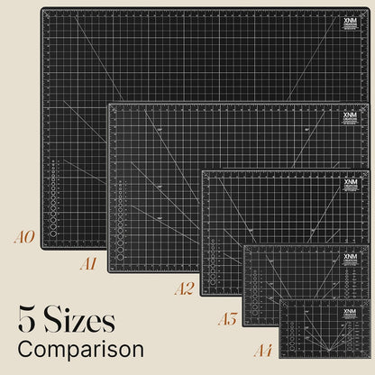 XNM Premium Self Healing Cutting Mat - 12 Inches by 18 inches - A3, 3 Layer Quality PVC Construction - Dual Sided, Imperial and Metric Grid Lines - Perfect for Cutting, Sewing, and Crafts