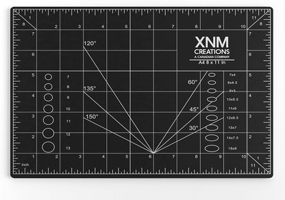 XNM Premium Self Healing Cutting Mat - 12 Inches by 18 inches - A3, 3 Layer Quality PVC Construction - Dual Sided, Imperial and Metric Grid Lines - Perfect for Cutting, Sewing, and Crafts