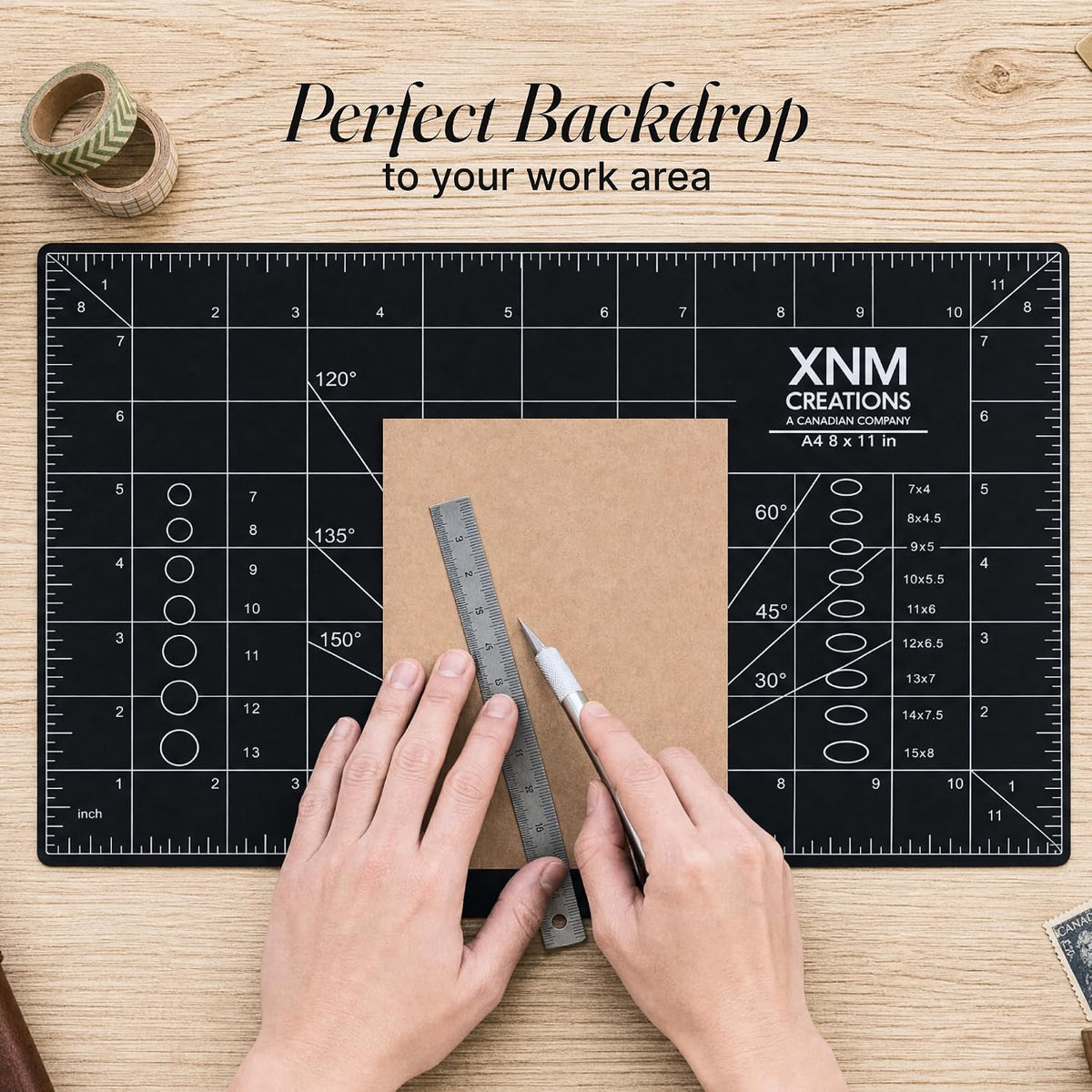 XNM Premium Self Healing Cutting Mat - 12 Inches by 18 inches - A3, 3 Layer Quality PVC Construction - Dual Sided, Imperial and Metric Grid Lines - Perfect for Cutting, Sewing, and Crafts