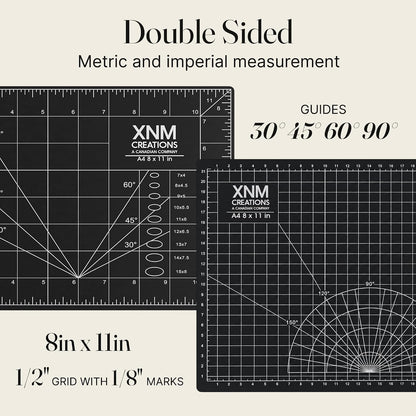 XNM Premium Self Healing Cutting Mat - 12 Inches by 18 inches - A3, 3 Layer Quality PVC Construction - Dual Sided, Imperial and Metric Grid Lines - Perfect for Cutting, Sewing, and Crafts