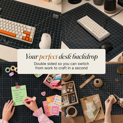 XNM Premium Self Healing Cutting Mat - 12 Inches by 18 inches - A3, 3 Layer Quality PVC Construction - Dual Sided, Imperial and Metric Grid Lines - Perfect for Cutting, Sewing, and Crafts