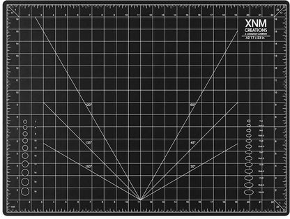 XNM Premium Self Healing Cutting Mat - 12 Inches by 18 inches - A3, 3 Layer Quality PVC Construction - Dual Sided, Imperial and Metric Grid Lines - Perfect for Cutting, Sewing, and Crafts