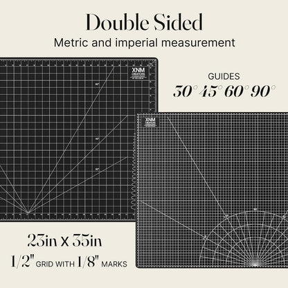 XNM Premium Self Healing Cutting Mat - 12 Inches by 18 inches - A3, 3 Layer Quality PVC Construction - Dual Sided, Imperial and Metric Grid Lines - Perfect for Cutting, Sewing, and Crafts