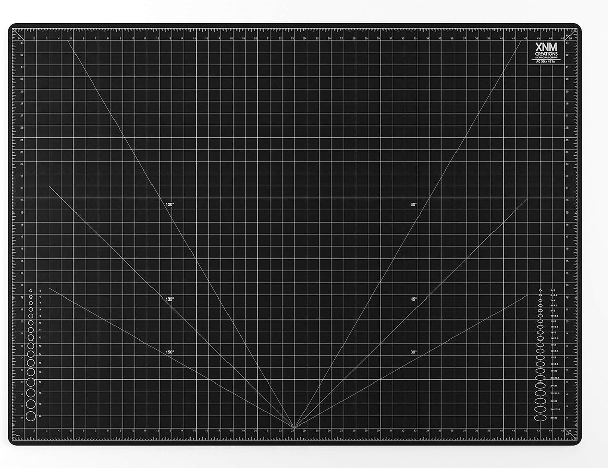 XNM Premium Self Healing Cutting Mat - 12 Inches by 18 inches - A3, 3 Layer Quality PVC Construction - Dual Sided, Imperial and Metric Grid Lines - Perfect for Cutting, Sewing, and Crafts