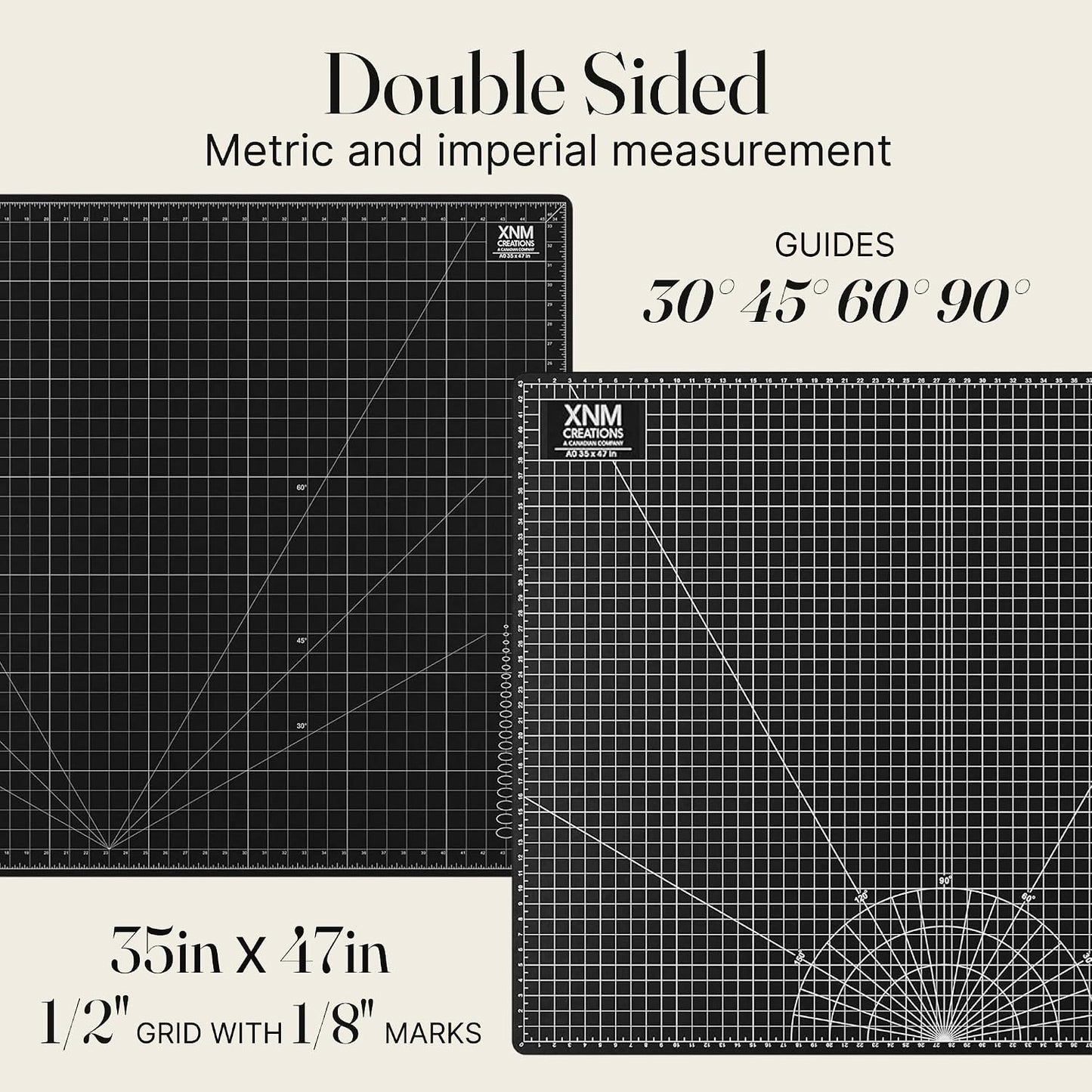 XNM Premium Self Healing Cutting Mat - 12 Inches by 18 inches - A3, 3 Layer Quality PVC Construction - Dual Sided, Imperial and Metric Grid Lines - Perfect for Cutting, Sewing, and Crafts