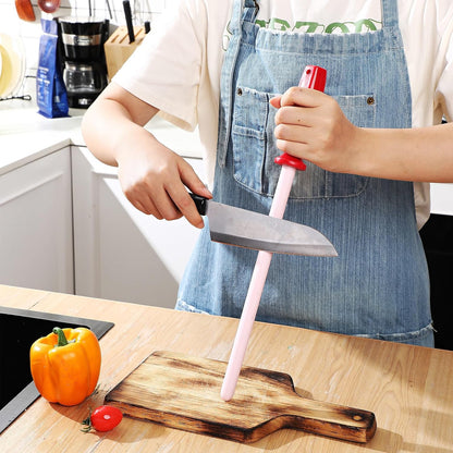 Ceramic Honing Rod, 11 Inch Ceramic Knife Sharpener for Knives with Plastic Handle Lightweight Durable for Professional Chefs and Home Cooks Knife Sharpener