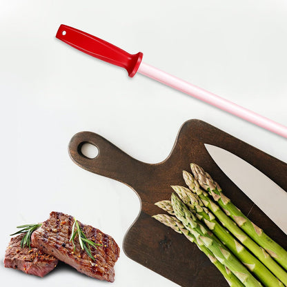 Ceramic Honing Rod, 11 Inch Ceramic Knife Sharpener for Knives with Plastic Handle Lightweight Durable for Professional Chefs and Home Cooks Knife Sharpener