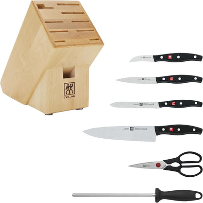 Twin Signature 7-Pc Knife Set, Friodur Ice-Hardened Blades | Made in Company-Owned German Factory with Special Formula Steel. Dishwasher Safe, Comfortable Grip for Effortless Meal Prep.
