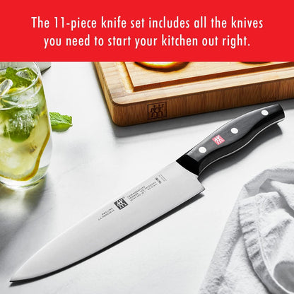 Twin Signature 7-Pc Knife Set, Friodur Ice-Hardened Blades | Made in Company-Owned German Factory with Special Formula Steel. Dishwasher Safe, Comfortable Grip for Effortless Meal Prep.