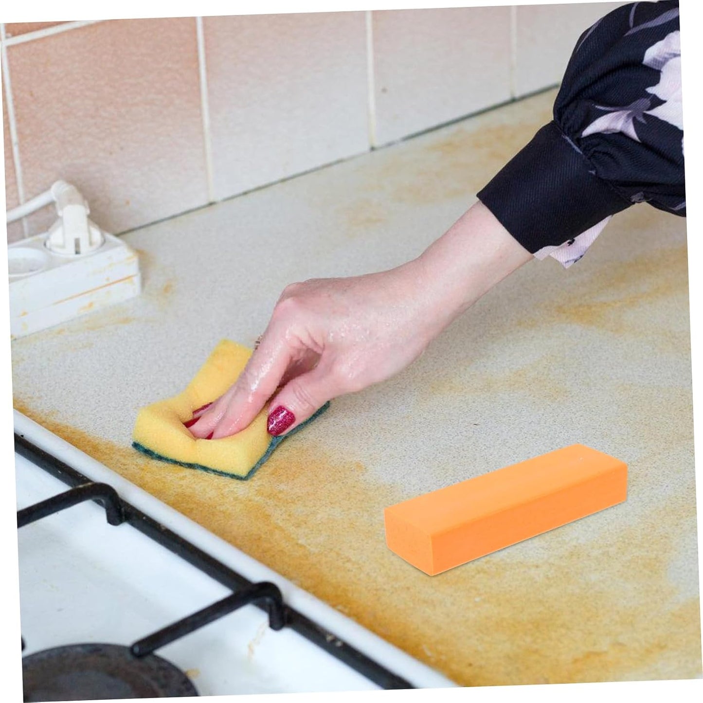 Rubber Stainless Steel Decontamination Eraser for Daily Use Limescale and Rust for Kitchen and Bathroom Cleaning Versatile Scrub Tool for Cast Cookware and