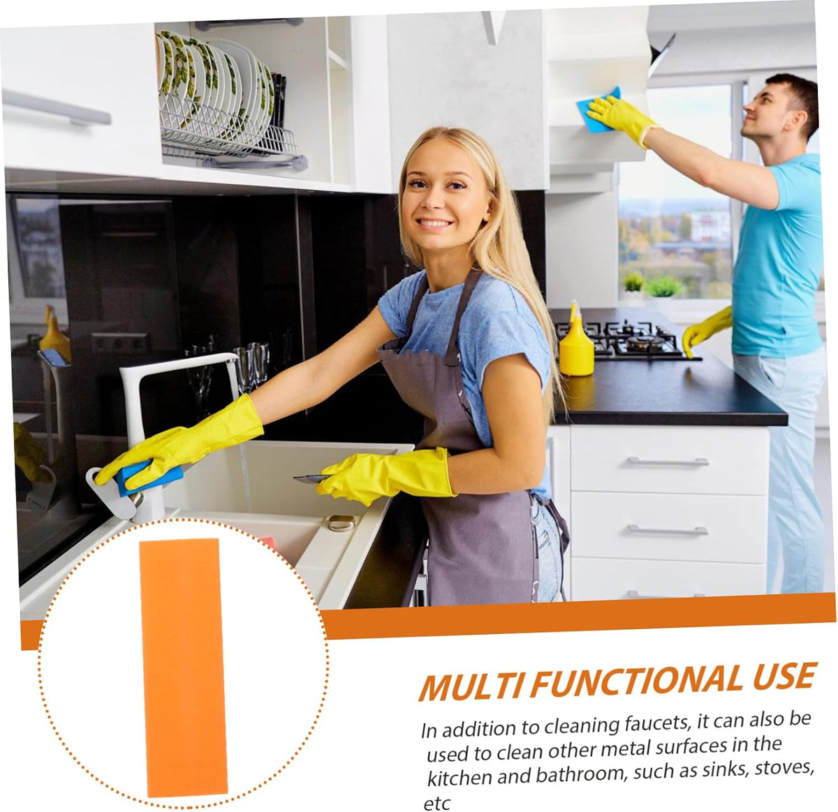 Rubber Stainless Steel Decontamination Eraser for Daily Use Limescale and Rust for Kitchen and Bathroom Cleaning Versatile Scrub Tool for Cast Cookware and