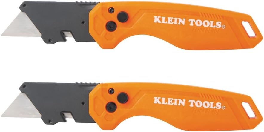 44313 Folding FLICKBLADE Utility Knife with Side Release Button, Compact, Dual Locking Positions for Versatile Cutting Options, 2-Pack