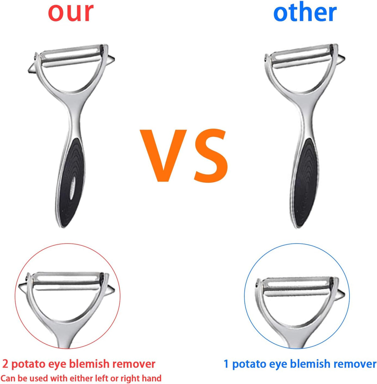 Vegetable, Apple Peelers for kitchen, Fruit, Carrot, Veggie, Potatoes Peeler, Y-Shaped and I-Shaped Stainless Steel Peelers, with Ergonomic Non-Slip Handle & Sharp Blade, Good Sturdy (2PCS)