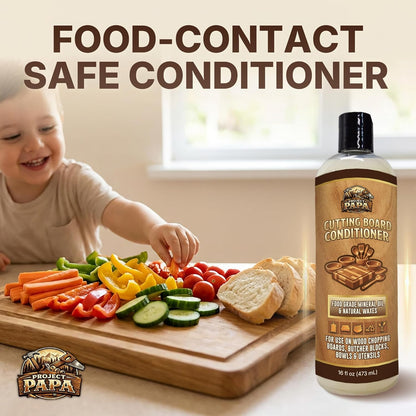 Butcher Block Conditioner 16 fl oz - Food Grade Mineral Oil and Beeswax Wood Cutting Board Conditioner for Butcher Blocks, Bowls & Utensils - Food Safe Natural Formula - Made in the USA