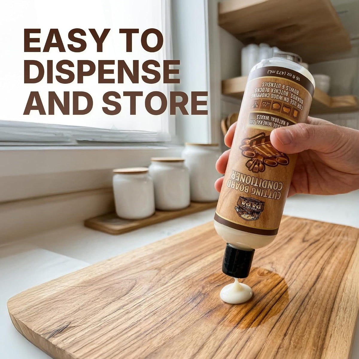 Butcher Block Conditioner 16 fl oz - Food Grade Mineral Oil and Beeswax Wood Cutting Board Conditioner for Butcher Blocks, Bowls & Utensils - Food Safe Natural Formula - Made in the USA