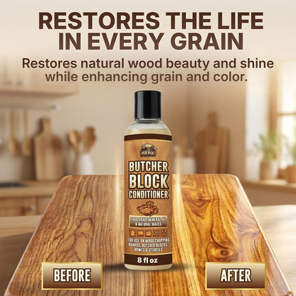Butcher Block Conditioner 16 fl oz - Food Grade Mineral Oil and Beeswax Wood Cutting Board Conditioner for Butcher Blocks, Bowls & Utensils - Food Safe Natural Formula - Made in the USA