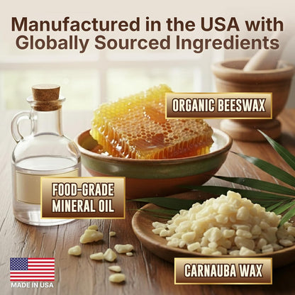 Butcher Block Conditioner 16 fl oz - Food Grade Mineral Oil and Beeswax Wood Cutting Board Conditioner for Butcher Blocks, Bowls & Utensils - Food Safe Natural Formula - Made in the USA