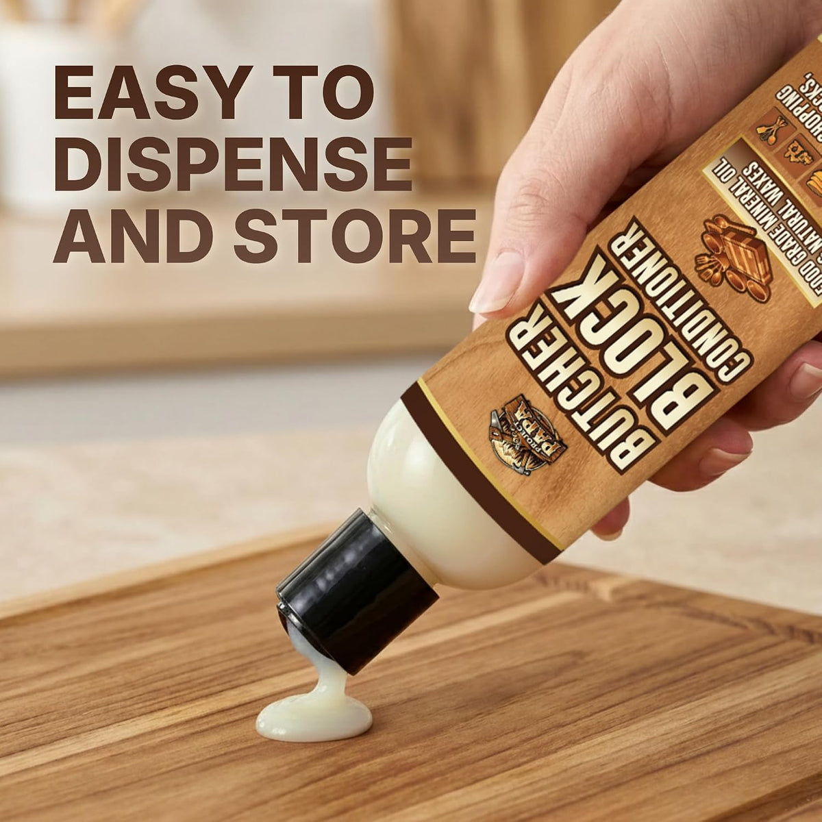 Butcher Block Conditioner 16 fl oz - Food Grade Mineral Oil and Beeswax Wood Cutting Board Conditioner for Butcher Blocks, Bowls & Utensils - Food Safe Natural Formula - Made in the USA