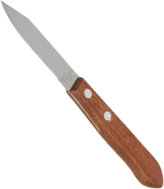 Granny Paring Knife - 3-Inch Stainless Steel Blade for Peeling, Slicing, or Trimming Fruits and Vegetables - Rust-Resistant Kitchen Knife with Wooden Handle