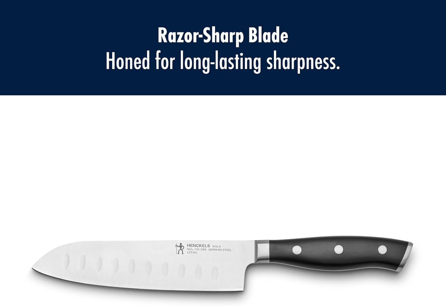 x EMERIL Lagasse The Nola Collection Razor-Sharp German 5.5-inch Hollow Edge Santoku Knife, Made in Company-Owned German Factory with Special Formula Steel perfected for almost 300 Years