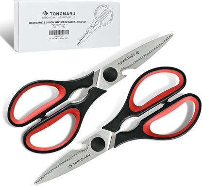 Kitchen Cooking Shears Heavy Duty Kitchen Scissor with, Detachable, All Purpose Scissors, Dishwasher Safe Scissors, Serrated Blades, Nutcracker and Bottle Opener function included (1 Pack)