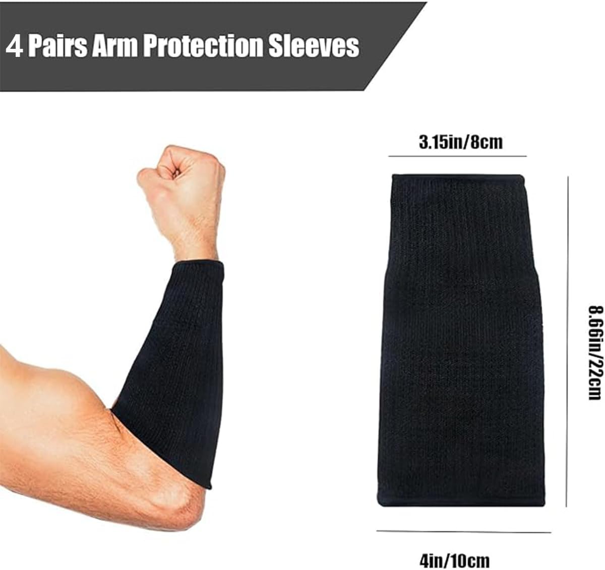 4 Pairs Arm Cover Protection Sleeves Level 5 Protection Cut Burn Resistant Sleeve Anti Abrasion Forearm Protector