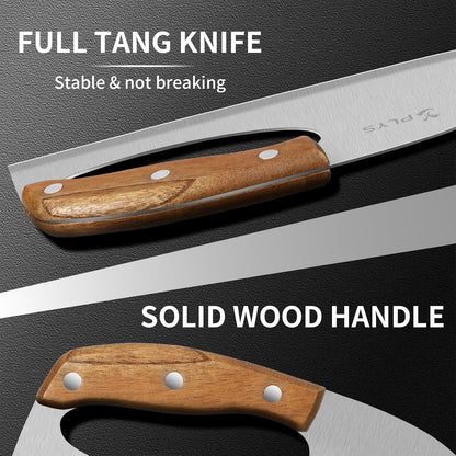 Plys Kitchen Meat Cleaver Knife - Unique Effort Saving Ergonomic Knife Professional Stainless Steel Chef Cooking Knives for Cutting Meat Vegetable Father Mother