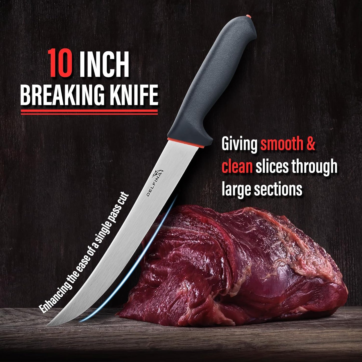Butcher Knife Set for Meat Cutting, German Steel | German steel blades,For skinning, boning, trimming,Non-slip soft grip Includes sharpener rod,Rust-resistant & durable.