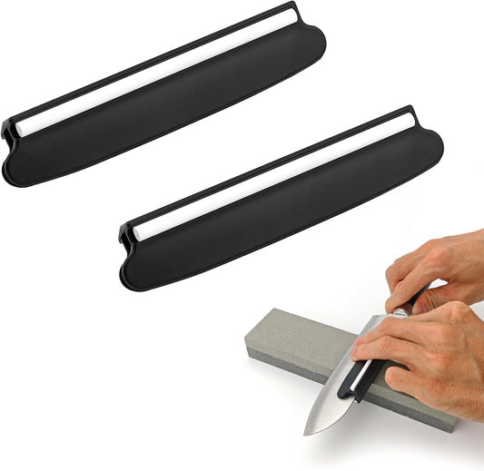 Knife Sharpening Angle Guide for Whetstone, 2 Pack 15° Knife Angle Guide with Ceramic Glide, Non-Slip Blade Guide for Sharpening Stone, Kitchen Knife Sharpener Angle Guide Tool